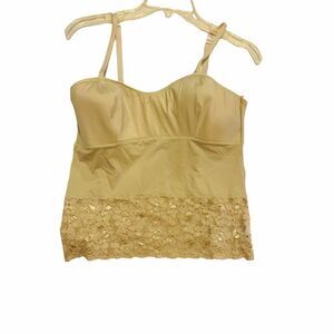 #4561 Donna Loren beige cami body slimming camisole bra top size L